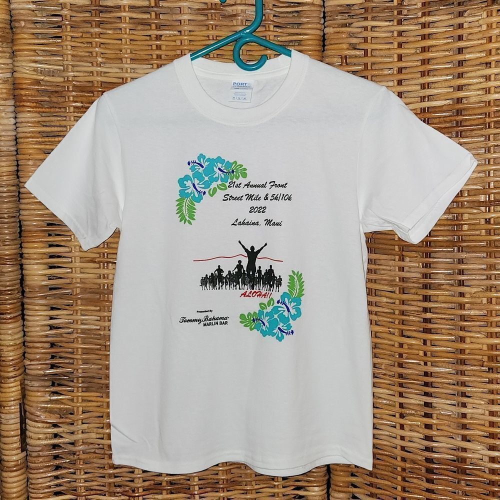 Lahaina Maui 21st Annual Front Street Mile 5k/10k 2022 T-shirt Youth M NEW